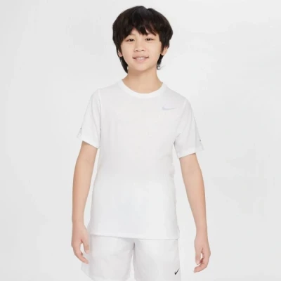 Image of Nike Performance Miler Unisex Sports Tshirt for kids, Size: 6 8y, White