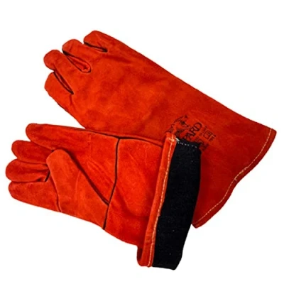 Image of 1 x Welding Gloves Long leather Gauntlets Heat Resistant Lined MIG ARC Welders Protective with flexible Can be used for gardening