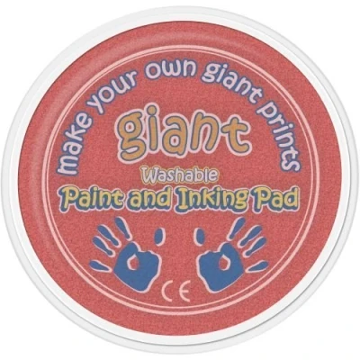 Image of Giant Paint &amp; Inking Pad Ideal for Childrens Hand Foot Prints with Small Shaped Painting Sponge (Orange)