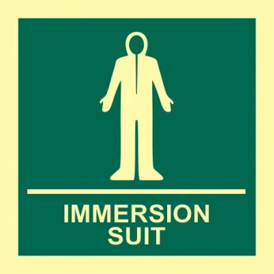 Image of &#039;Immersion Suit&#039; Sign, Flexible Photoluminescent Vinyl (150mm x 150mm)