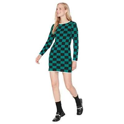 Image of Trendyol Women Mini Bodycon Slim Knitwear Dress Black