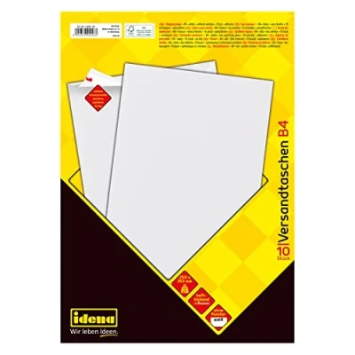 Image of IDENA 10243 Envelope DIN A4 100 g/m² Self Adhesive Without Window Pack of 10 FSC Mix, White