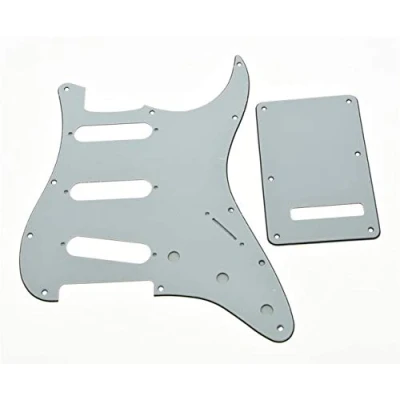 Image of Dopro 11 Hole Strat SSS Pickguard ST Back Plate Trem Cover for USA/Mexican FD White 3 Ply