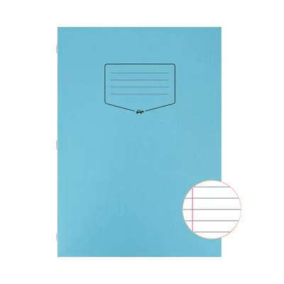 Image of Silvine Tough Shell Exercise Book A4 Ruled with Margin Blue (25 Pack)