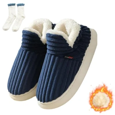 Image of leprix Sunmoine Cloud Slippers, Plush Warm Home Anti Slip Comfortable Slippers for Women Men (Blue, Adult, Women, 9.5, Numeric Range, UK Footwear Size System, 10, Medium)