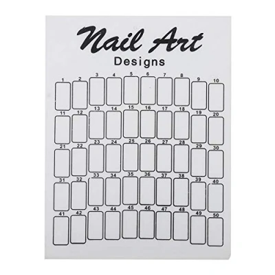 Image of Nail Color Display Book, Polish Colors Chart, Art False tips Chart Board, Gel Card, Showing Tool Salon Tools(50Pcs) (White)
