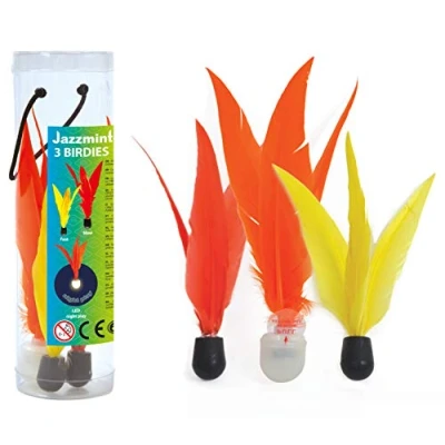Image of Schildkröt Funsports Jazzminton Birdies, Spare 3 Piece Pack, Includes LED Ball for Nightplay, Great Flight, Good Jump, 970156
