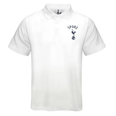 Image of Tottenham Hotspur FC Official Gift Boys Crest Polo Shirt White 6 7 Years SB