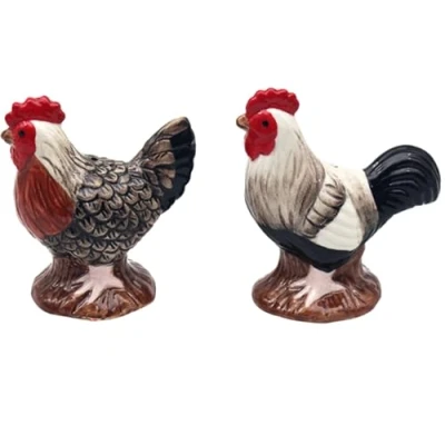 Image of Lesser &amp; Pavey Salt Pepper Set for All Types of Kitchen Ceramic Shaker Lovely Pots Suitable Home (Cockerel)
