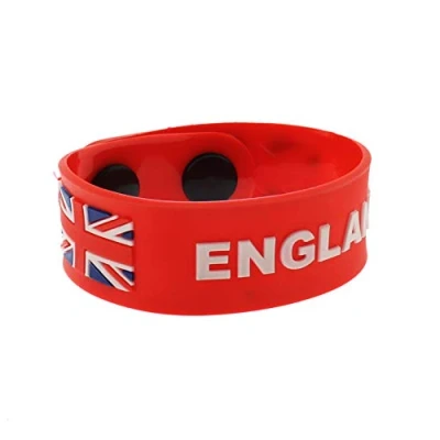 Image of Zac&#039;s Alter Ego Red Union Jack with England Silicon Bracelet