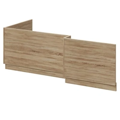 Image of Bordalino Oak 1700mm MDF L Shaped Front and End Bath Panel Set