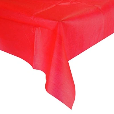 Image of ASAB Large Christmas Tablecloth Decoration Rectangular Polyester Waterproof Wrinkle Resistant Table Cover Easy to Clean Reusable Festive Xmas Decorations Holiday Party 178cm x 132cm (Red)