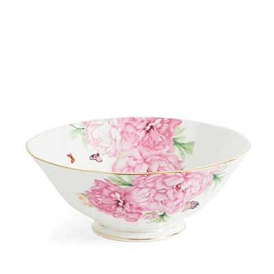 Image of Royal Albert Large Salad Bowl, High Quality Bone China, Miranda Kerr Friendship, 26cm (10.2in), White/Floral Pattern