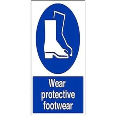 Image of V Safety Wear Protective Footwear PPE Sign 300mm x 400mm 1mm Rigid Plastic