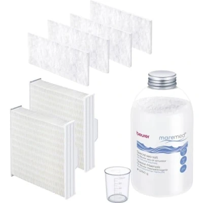 Image of Beurer Maremed Filter And Salt Set Includes 2 Replacement Pre Filters, 1 Water &amp; A 1250g Refill Bottle Of Special Sea