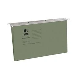 Image of Q Connect Foolscap Tabbed Suspension Files Manilla Green Pk 50 KF21001