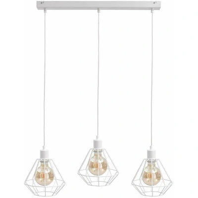 Image of Foskal Bar Pendant Ceiling Light White, 60cm, 3x E27