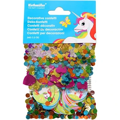 Image of Amscan 9902113 Rainbow Unicorn Kids Birthday Party Table Confetti Scatters 3 Bags