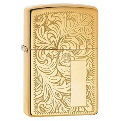 Image of Zippo Windproof Lighter Metal Long Lasting Best with Fluid Refillable Perfect for Cigarettes Cigars Candles Pocket Fire Starter Venetian Floral