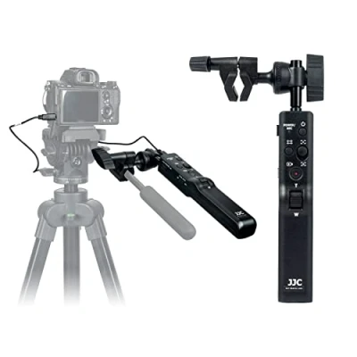 Image of JJC Tripod Remote Controller Pan Bar Handle for Sony A9III A7RV A7RIV A7IV A7SIII A7III A1 FX30 AX53 CX405 CX240&amp;EOS C100 C100II C200 C200B C300 C300II Camera &amp; Camcorder with Multi LANC Interface