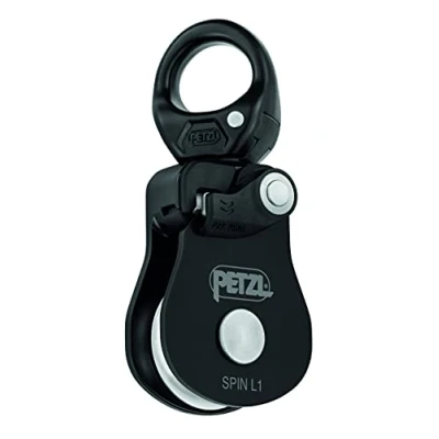 Image of Petzl, Spin L1, Simple Pulley With Very High Output Walker, Black, One Size, Unisex Adult