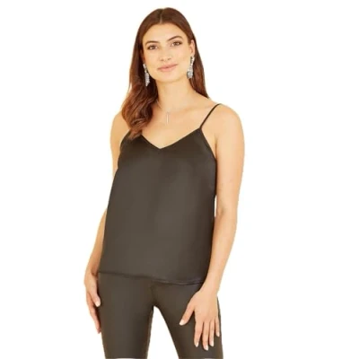 Image of Yumi Black Satin Cami Top 14