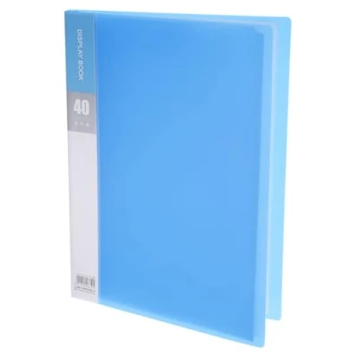 Image of M&amp;G 40 Pocket Binder with PP Plastic Sleeves A4(Blue), Art Portfolio Folder Clear Sheet Protectors, Display 80 Pages for Organizing Documents, 310x235x24mm