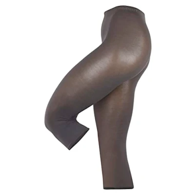 Image of ESPRIT Women&#039;s Cotton Capri W LE Opaque Plain 1 Pair Leggings, Grey (Stone 3988), L