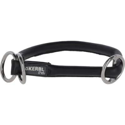 Image of Kerbl Roma Round Leather Choker, 55 cm, Black