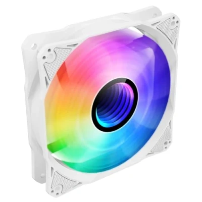 Image of CiT Pro YH120 120mm Addressable RGB PC Case Fan White, Infinity Mirror Center ARGB Light Effect 5V 3pin Motherboard Aura Sync 1200 RPM Power Suitable For Computer Cases &amp; CPU Liquid Coolers