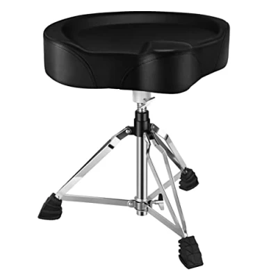Image of Donner Drum Stool Adjustable Throne Padded Motorcycle Style Chair for Music Show