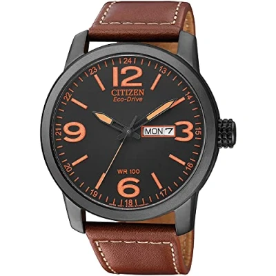 Image of Citizen Men&#039;s Analogue Eco Drive Watch with Leather Strap BM8476 07EE