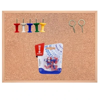Image of pinboard corkboard Cork Board incl. pins 50 Pieces 60x40 cm