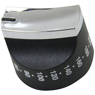 Image of Belling Stoves Howdens Oven Black &amp; Chrome Control Knob. Genuine part number 082585706