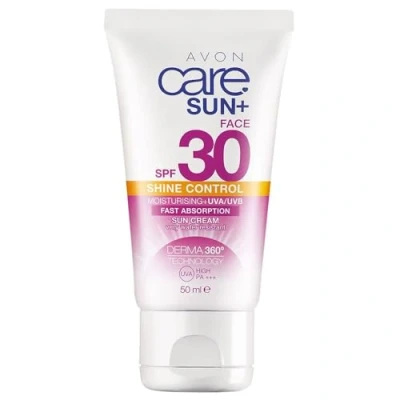 Image of Avon Care Sun+ Shine Control Moisturising Face Cream Very Water Resistant Sun SPF30
