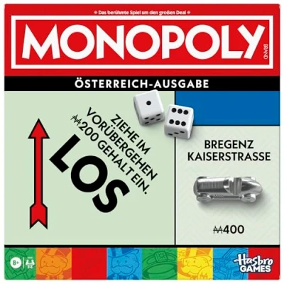 Image of Monopoly Board Game with Storage Compartment and Larger Toy Figures German Version