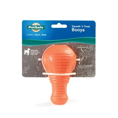 Image of PetSafe Sportsmen Squeak N Treat Booya Refillable Dog Dispensing Toy, Medium