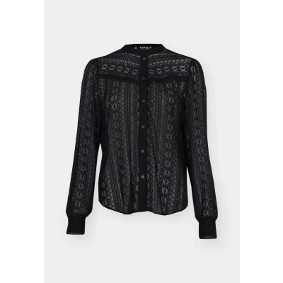Image of ONLY Onlreba Buttondown blouse, Women&#039;s, Size: Large, Black