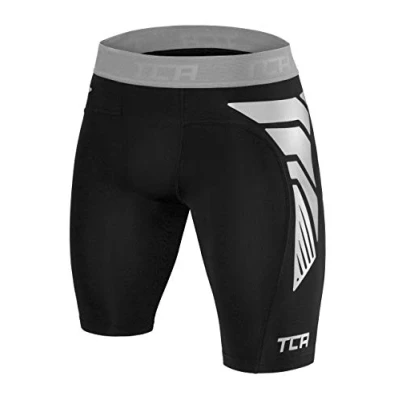 Image of TCA Men&#039;s CarbonForce Pro Compression Base Layer Shorts Thermal Under Gear Black Stealth/Grey, L