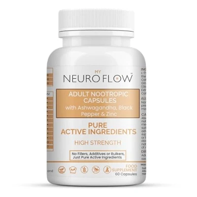 Image of Nootropics Brain Supplement No fillers, Additives or Bulkers, Pure Active Ingredients Health Supports Cognitive and Mental Performance 60 Capsules Made in UK