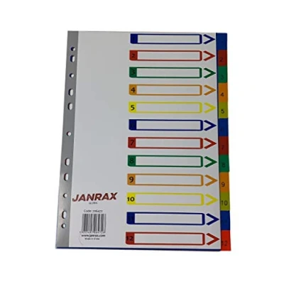 Image of A4 12 Part Polypropylene Dividers with Index Cover