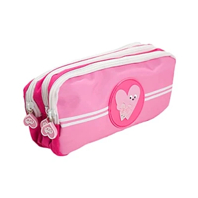 Image of Tinc Pink Triple Zip 3 Compartment Pencil Case for Kids and Teens School Stationery Holder Perfect Homework Cool Mallo Tribal Design