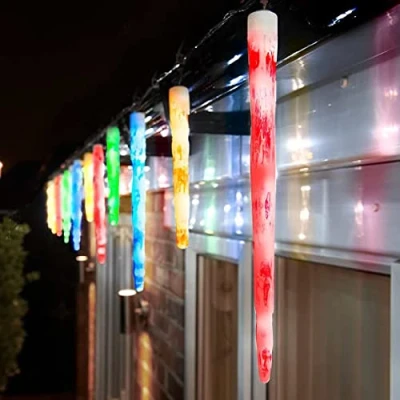 Image of RA HOMESTORE® New Festive Flashing and Colour Changing Remote Control Sculpture Icicle LED Lights 24pk