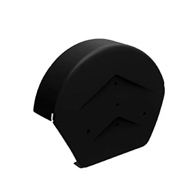 Image of Home.smart Black Half Round Ridge End Cap for Dry Verge Systems, Gable Apex Roof Tiles, 1 Metre