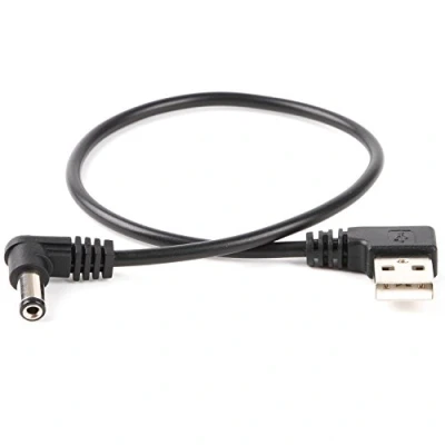 Image of USB to Barrel Cable 5.5mm/2.1mm angled 5V DC Power (Right Angled)
