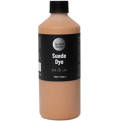 Image of Scratch Doctor Suede Dye Repair Paint for &amp; Nubuck Boots, Shoes, Bags, Sofas (Tan, 250ml)