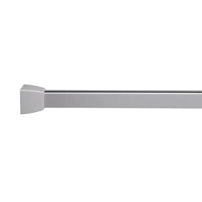 Image of Croydex Professional Profile 800 Straight Shower Rail with Hooks and Gliders, 183 cm, Silver