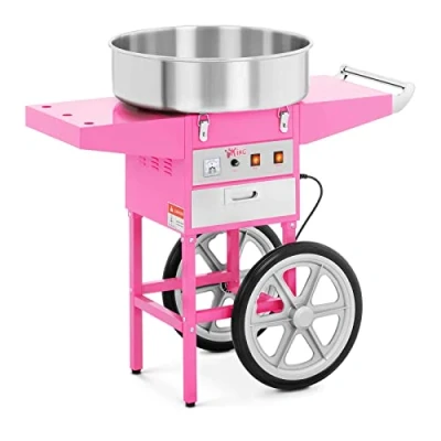 Image of Royal Catering Cotton Candy Machine with Cart Floss Maker 52cm RCZC 1200 W (Powder Coated Steel,1200 W)