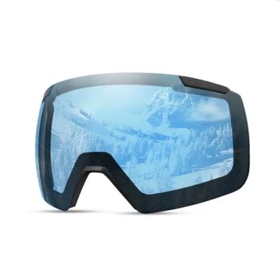 Image of OutdoorMaster Ski Goggles Heron Replacement Lens, Magnetic Easy Lens Swap, Anti fog, OVP Wide Feild of Vision, LightBlue Vlt 60%