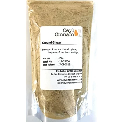 Image of Premium Quality Ground Ginger Powder by Ceylon cinnamon,Warm and Sweet Aromatic Spice for Indian Curry Sauce Many More Different Cuisine.200g